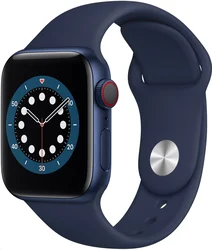 APPLE Watch Series 6 GPS+Cellular,44mm Blue Aluminium Case with Deep Navy Sport Band