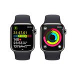 Apple Watch Series 9 41 mm Cellular Graphite Grey z nehrdzavejúcej ocele s tmavým atramentovým športovým remienkom - M/L