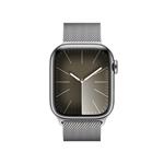Apple Watch Series 9 41 mm Cellular Silver z nehrdzavejúcej ocele so strieborným milánskym napínačom