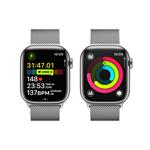 Apple Watch Series 9 41 mm Cellular Silver z nehrdzavejúcej ocele so strieborným milánskym napínačom