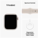 Apple Watch Series 9 41 mm Cellular Star White Aluminium s bielym športovým remienkom Star - S/M