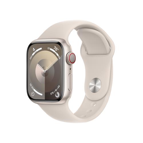 Apple Watch Series 9 41 mm Cellular Star White Aluminium s bielym športovým remienkom Star - S/M