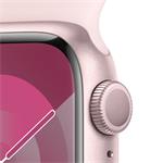 Apple Watch Series 9 41 mm ružový hliník so svetloružovým športovým remienkom - M/L