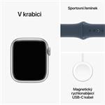 Apple Watch Series 9 41 mm strieborný hliník s ľadovo modrým športovým remienkom - M/L