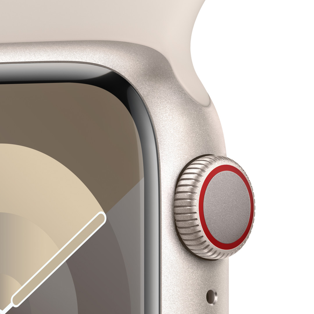 Apple Watch Series 9 41mm Cellular Hvězdně bílý hliník s hvězdně bílým sportovním řemínkem - M/L