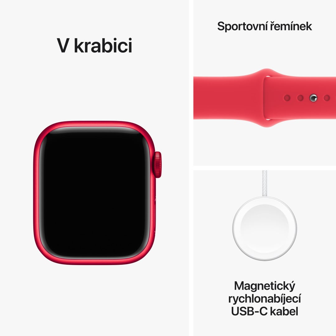 Apple Watch Series 9 41mm Cellular PRODUCT(RED) Červený hliník s PRODUCT(RED) sportovním řemínkem - M/L