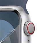 Apple Watch Series 9 41mm Cellular Stříbrný hliník s ledově modrým sportovním řemínkem - S/M