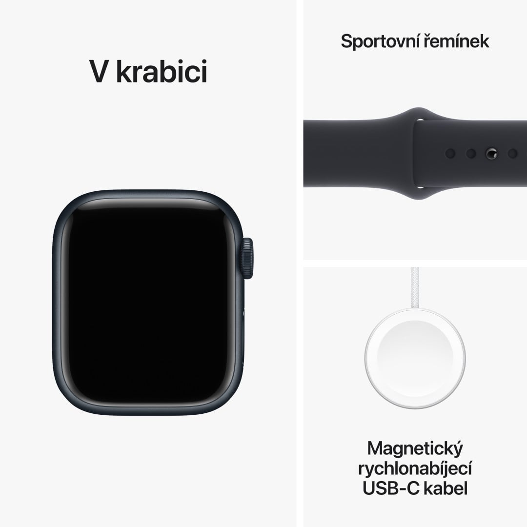 Apple Watch Series 9 41mm Cellular Temně inkoustový hliník s temně inkoustovým sportovním řemínkem