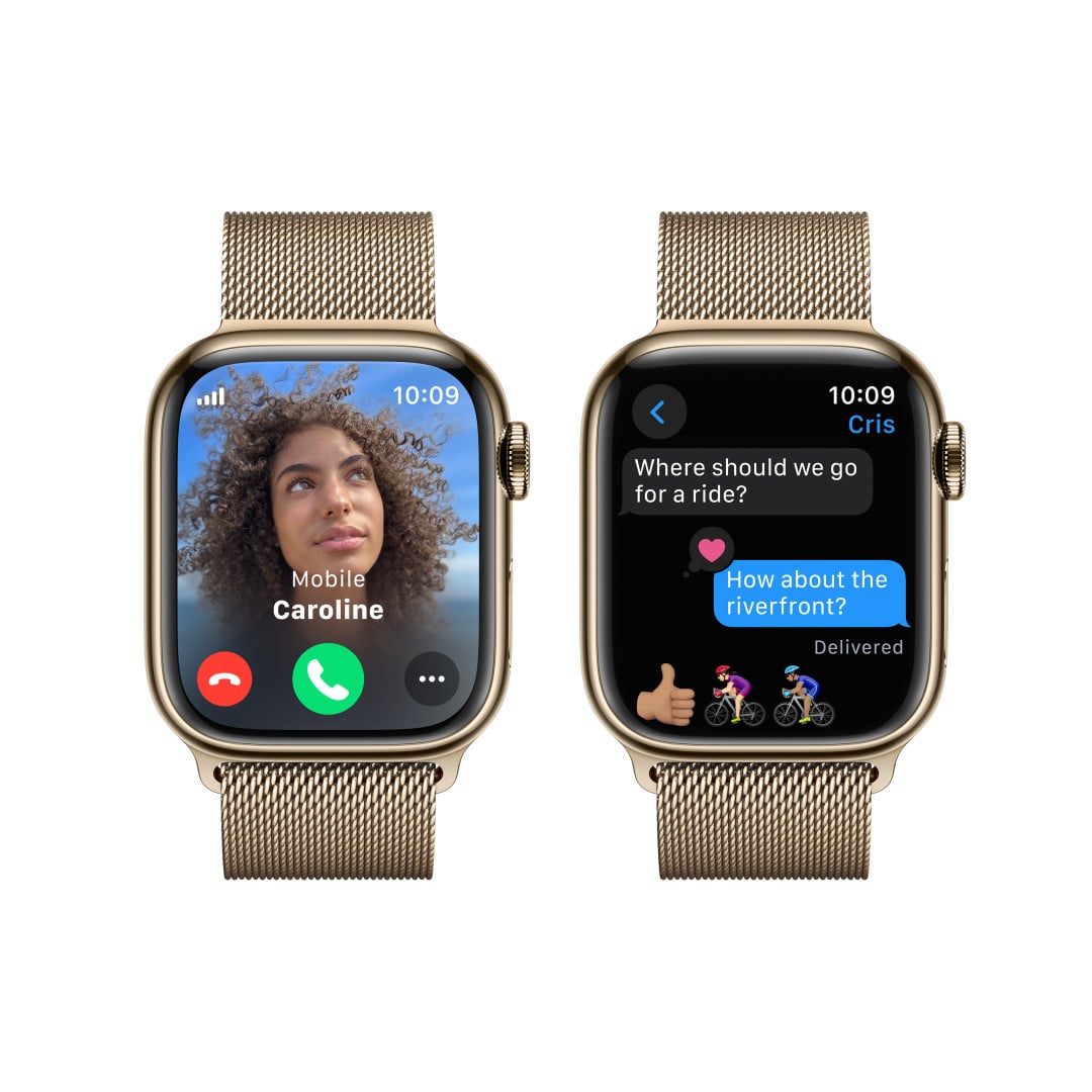 Apple Watch Series 9 41mm Cellular Zlatý nerez se zlatým milánským tahem