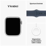 Apple Watch Series 9 41mm Stříbrný hliník s ledově modrým sportovním řemínkem -M/L