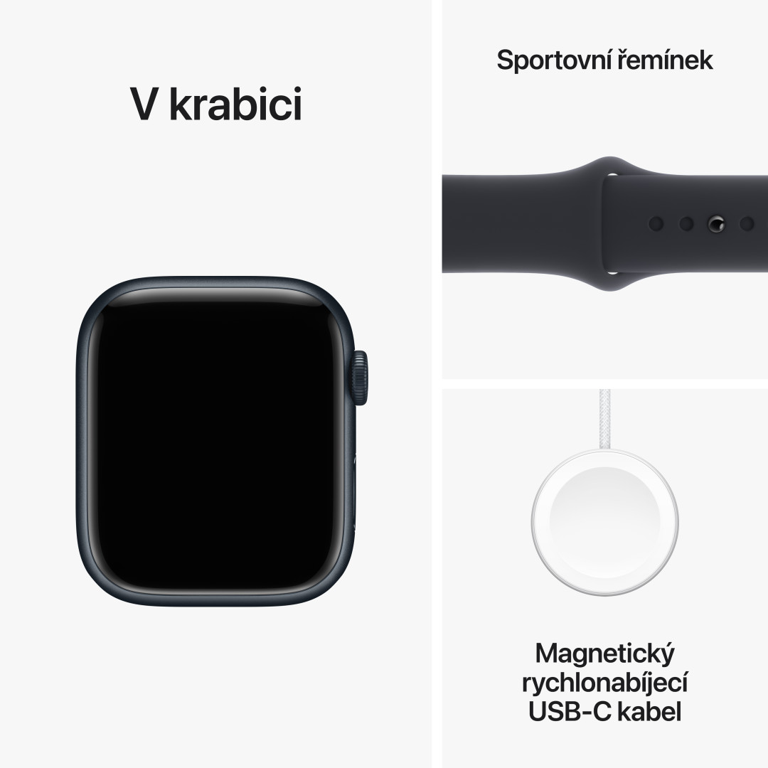 Apple Watch Series 9 45 mm Cellular Dark Ink Aluminium so športovým remienkom Dark Ink - M/L