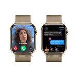 Apple Watch Series 9 45 mm Cellular Gold z nehrdzavejúcej ocele so zlatým milánskym napínačom