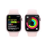 Apple Watch Series 9 45 mm Cellular Pink Aluminium so svetloružovým športovým remienkom - M/L