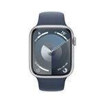 Apple Watch Series 9 45 mm Cellular Silver Aluminium s ľadovo modrým športovým remienkom - M/L