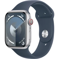 Apple Watch Series 9 45 mm Cellular Silver Aluminium s ľadovo modrým športovým remienkom - M/L