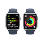 Apple Watch Series 9 45 mm Cellular Silver Aluminium s ľadovo modrým športovým remienkom - S/M