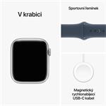 Apple Watch Series 9 45 mm Cellular Silver Aluminium s ľadovo modrým športovým remienkom - S/M