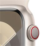 Apple Watch Series 9 45 mm Cellular Star White Aluminium s bielym športovým remienkom Star - M/L