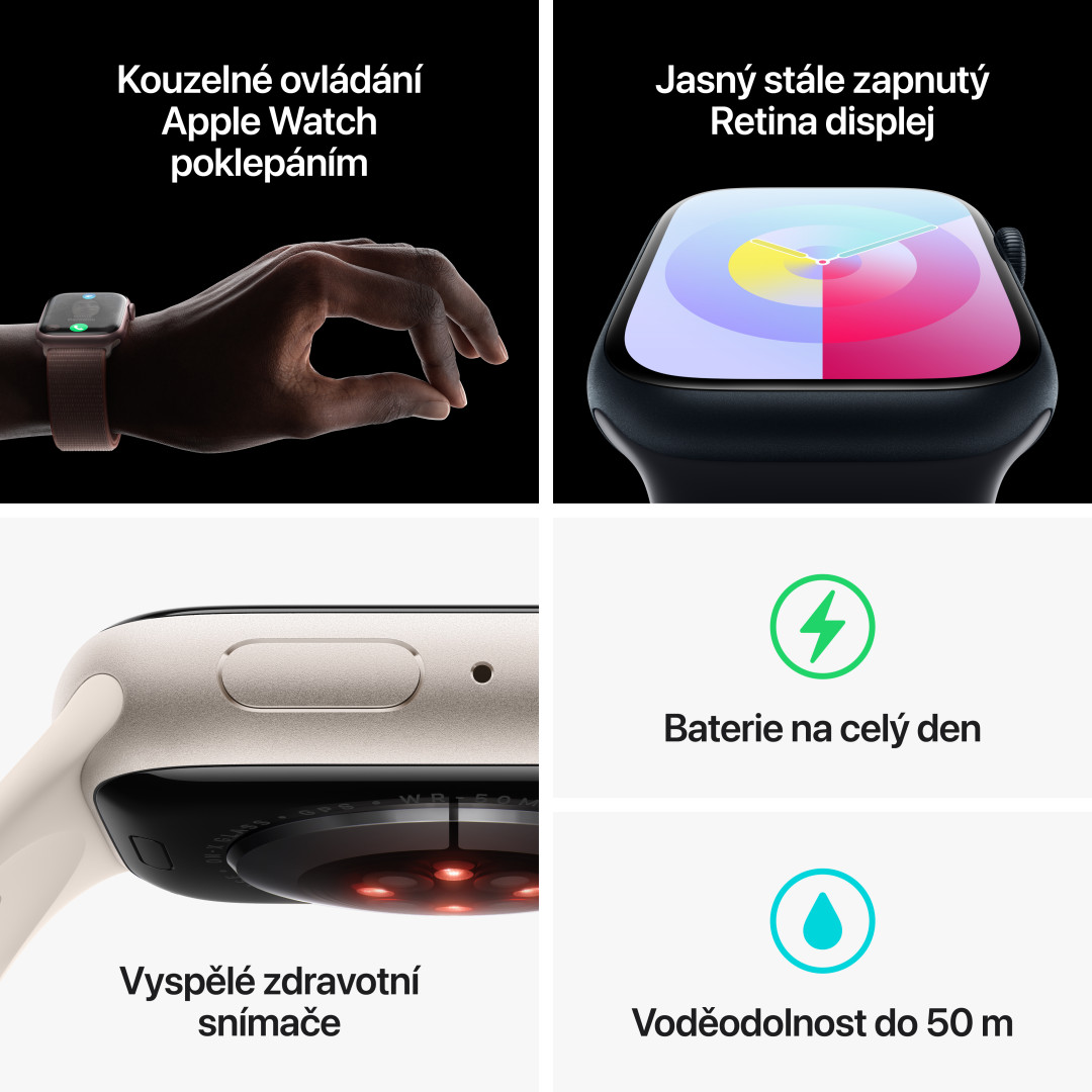 Apple Watch Series 9 45 mm ružový hliník so svetloružovým športovým remienkom