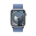 Apple Watch Series 9 45 mm strieborné hliníkové s ľadovo modrým športovým remienkom