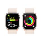 Apple Watch Series 9 45mm Cellular Hvězdně bílý hliník s hvězdně bílým provlékacím sportovním řemínkem