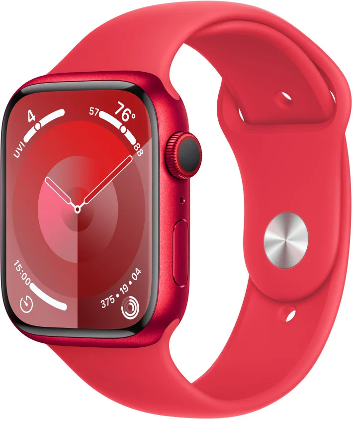 Apple Watch Series 9 45mm Cellular PRODUCT(RED) Červený hliník s PRODUCT(RED) sportovním řemínkem - S/M