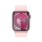 Apple Watch Series 9 45mm Cellular Růžový hliník se světle růžovým provlékacím sportovním řemínkem