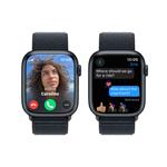 Apple Watch Series 9 45mm Cellular Temně inkoustový hliník s temně inkoustovým provlékacím sportovním řemínkem