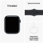 Apple Watch Series 9 45mm Cellular Temně inkoustový hliník s temně inkoustovým sportovním řemínkem -S/M