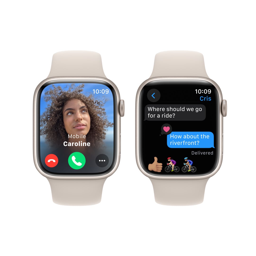 Apple Watch Series 9 45mm Hvězdně bílý hliník s hvězdně bílým sportovním řemínkem - S/M