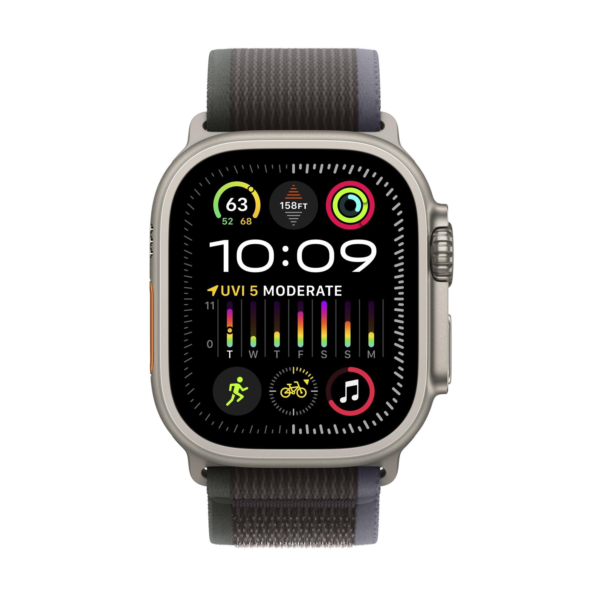 Apple Watch Ultra 2 49mm titanové pouzdro s černo-modrým trailovým tahem - S/M