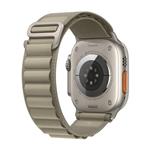Apple Watch Ultra 2 49mm titanové pouzdro s olivovým alpským tahem - Medium