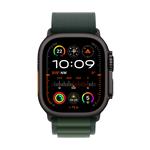 Apple Watch Ultra 2 GPS + Cellular 49 mm čierne titánové puzdro s tmavozelenou alpskou slučkou - veľké (MX4T3CS/A)