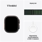 Apple Watch Ultra 2 GPS + Cellular 49 mm čierne titánové puzdro s tmavozelenou alpskou slučkou - veľké (MX4T3CS/A)
