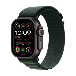 Apple Watch Ultra 2 GPS + Cellular 49 mm čierne titánové puzdro s tmavozelenou alpskou slučkou - veľké (MX4T3CS/A)