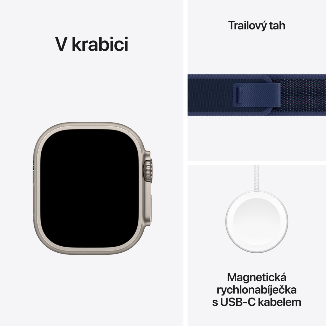 Apple Watch Ultra 2 GPS + Cellular 49 mm puzdro z prírodného titánu s námorníckym oceánskym remienkom (MX4D3CS/A)