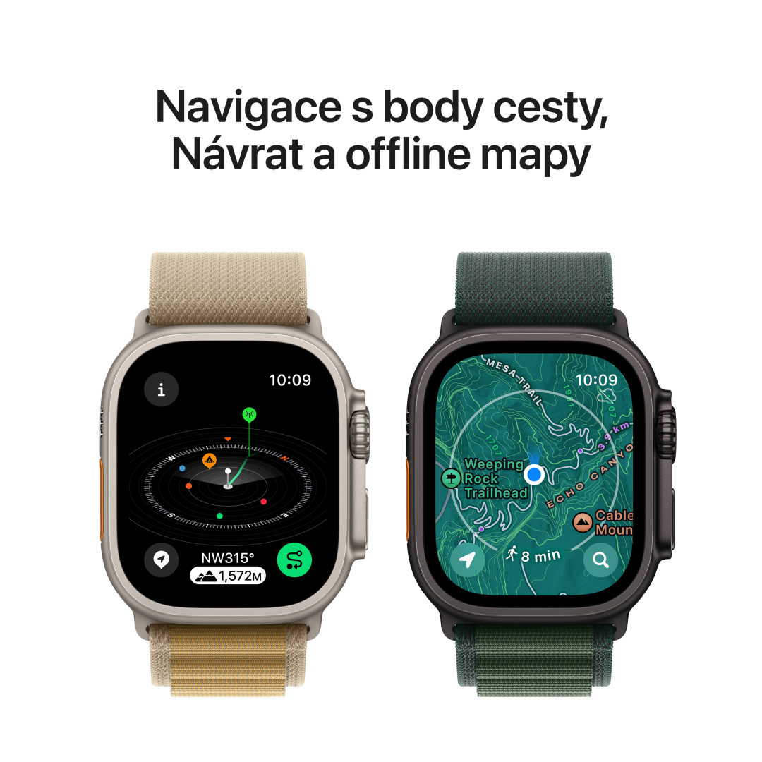 Apple Watch Ultra 2 GPS + Cellular 49 mm puzdro z prírodného titánu s opálenou alpskou slučkou - veľké (MX4H3CS/A)