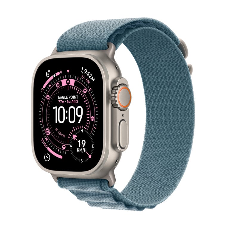 Apple Watch Ultra 3 GPS + Cellular 49mm titánové puzdro svetlomodré - Malé