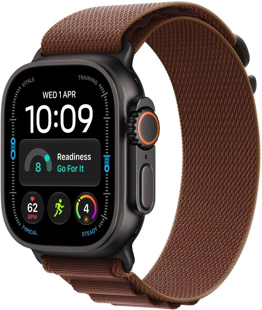 Apple Watch Ultra 4 GPS + Cellular 49 mm, čierne titánové puzdro s burgundským remienkom Alpine Loop – S