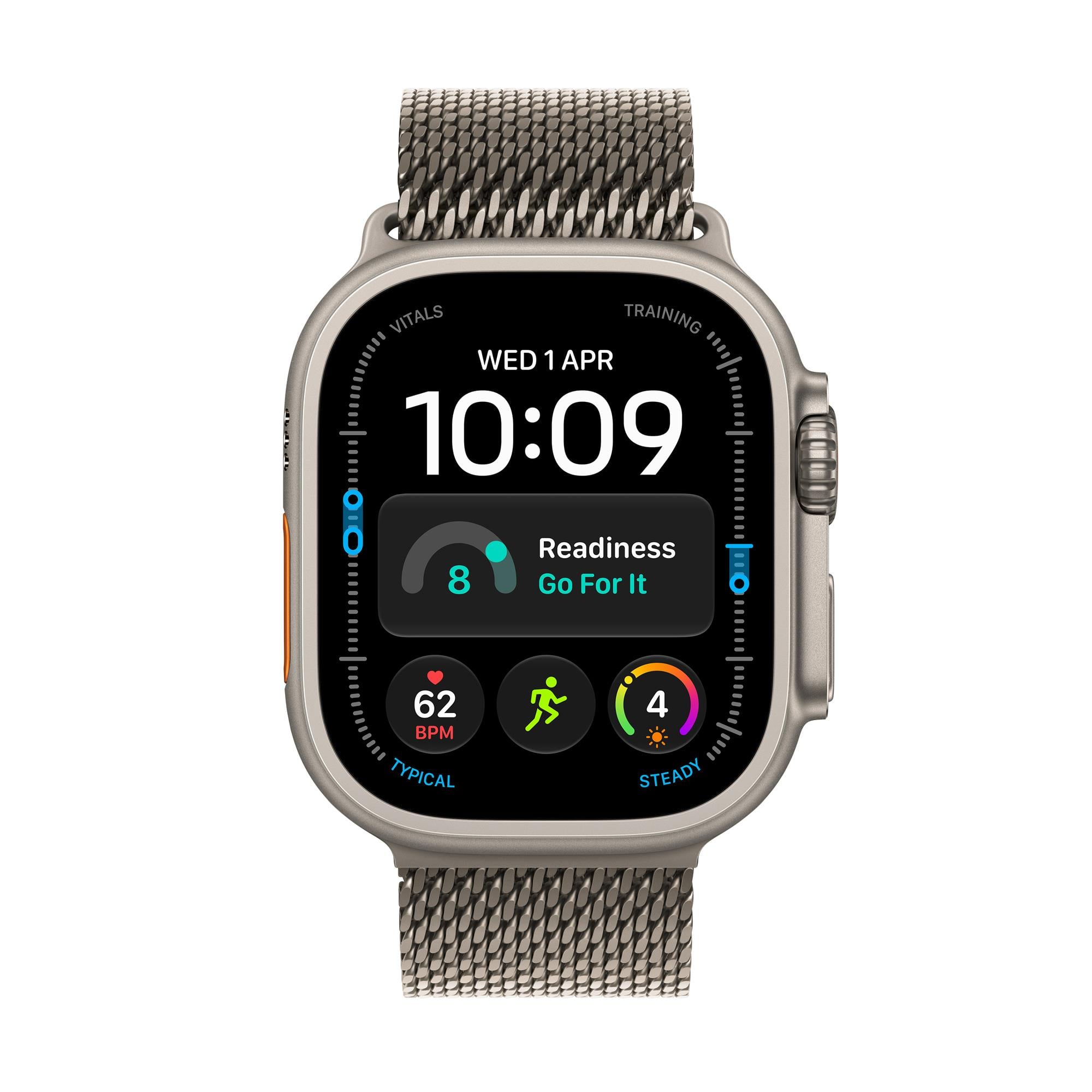 Apple Watch Ultra 4 GPS + Cellular 49 mm s puzdrom z prírodného titánu a milánskym remienkom z prírodného titánu – M