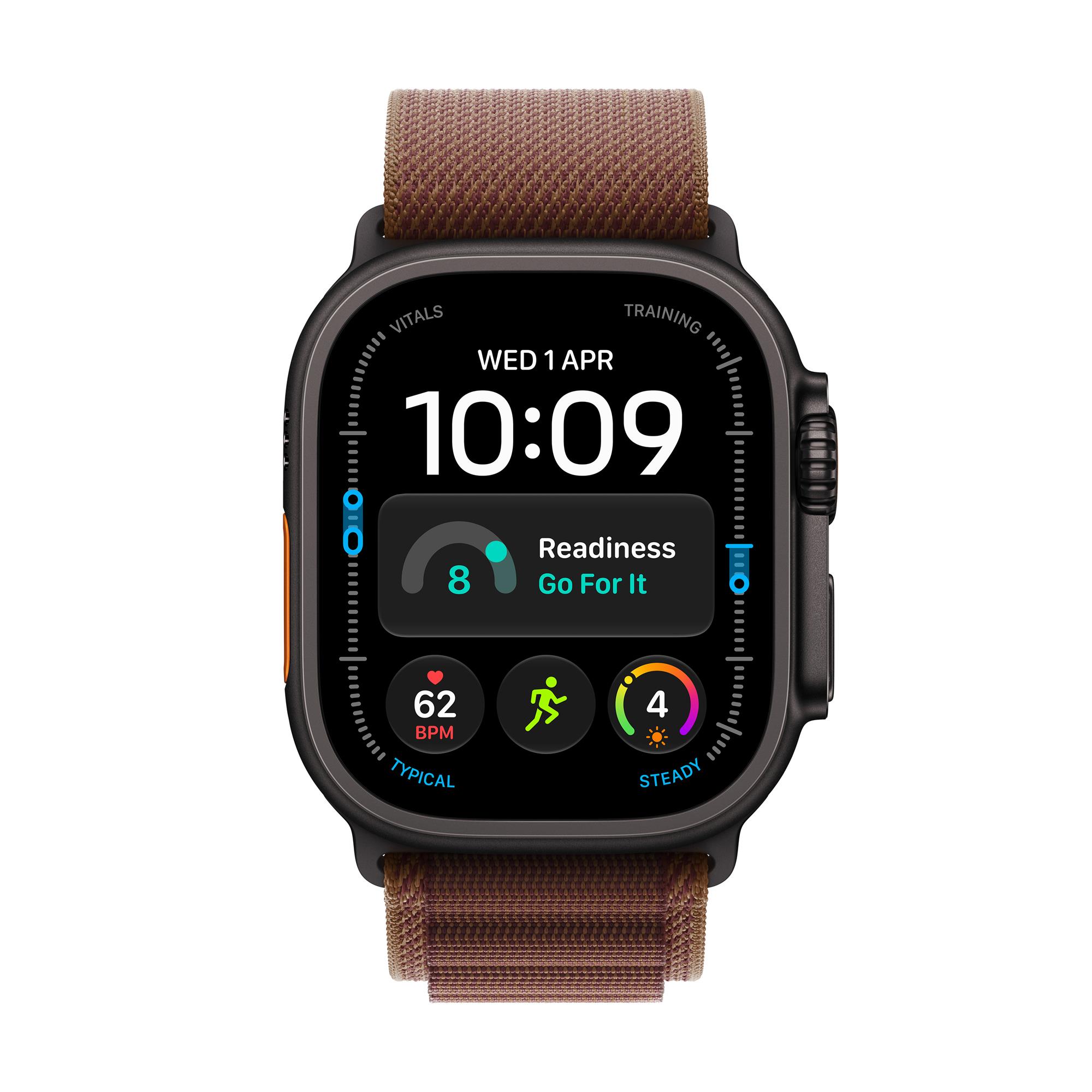 Apple Watch Ultra 4 GPS + Cellular 49mm Black Titanium Case with Burgundy Alpine Loop - M