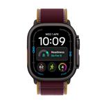 Apple Watch Ultra 4 GPS + Cellular 49mm Black Titanium Case with Burgundy Trail Loop - S/M