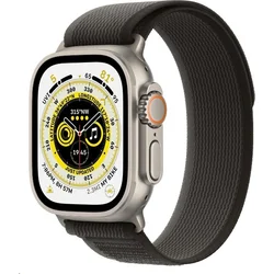 Apple Watch Ultra GPS + Cellular, 49mm Titanium Case with Black/Gray Trail Loop - S/M (mqfw3cs/a)