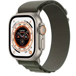Apple Watch Ultra GPS + Cellular, 49mm Titanium Case with Green Alpine Loop - Medium (mqfn3cs/a)
