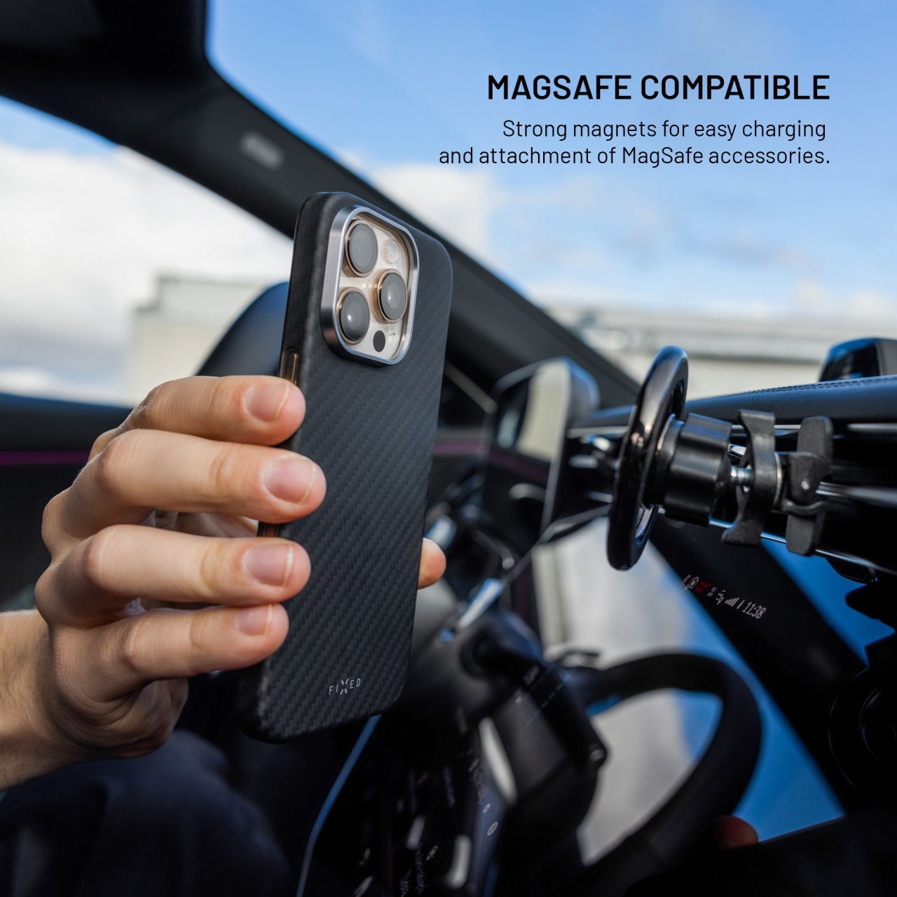 Aramidový zadný kryt FIXED MagVelar s podporou Magsafe pre Samsung Galaxy S26 Ultra, čierny