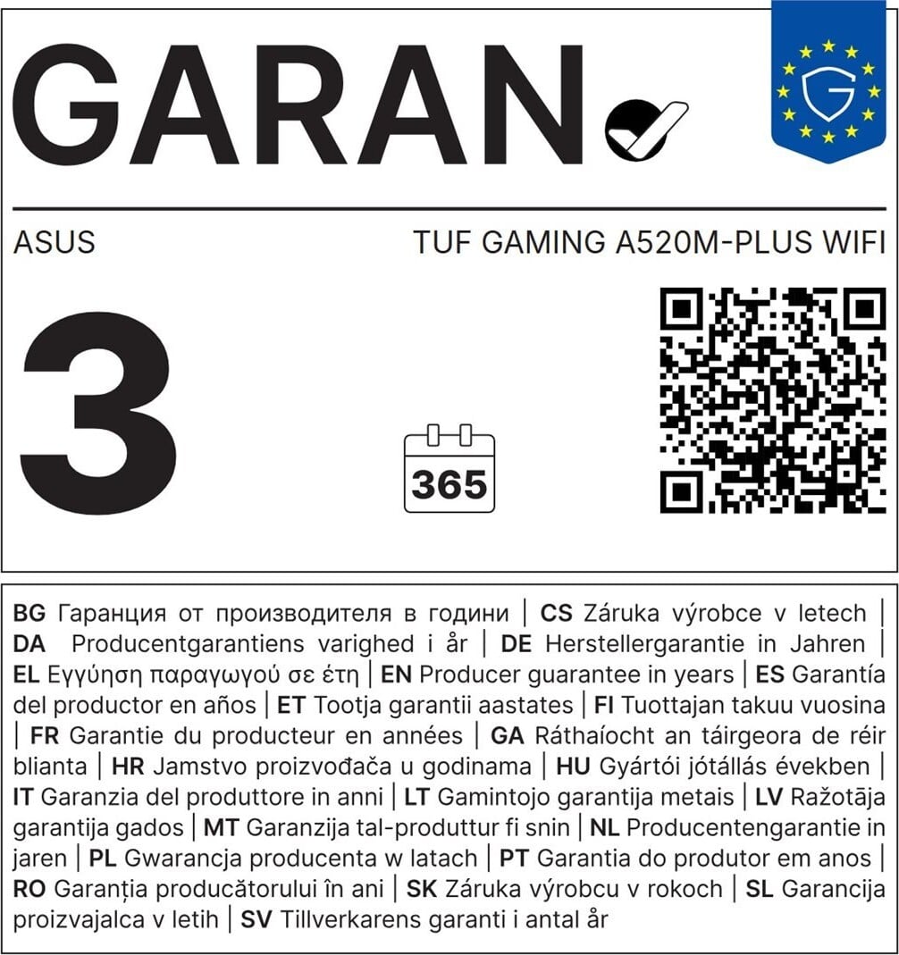 ASUS TUF GAMING A520M-PLUS WIFI