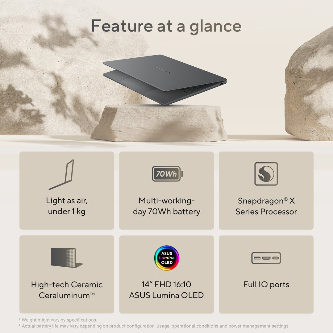 ASUS Zenbook A14 OLED UX3407QA-OLED305W Zabriskie Beige
