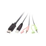 ATEN 2-portový DisplayPort KVM s káblovým prepínačom, zvuk