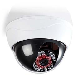Atrapa bezpečnostnej kamery NEDIS s infračervenou LED/ kupola/ IP44/ vonkajšia a vnútorná/ biela