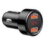 Autonabíjačka Baseus Magic 2x USB 45W 6A s displejom čierna